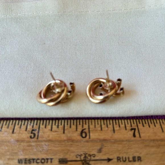 Loopy Gold Knot Earrings - Picture 14 of 16